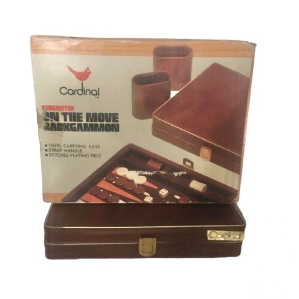 Vintage Backgammon Game Set Travel Mini Board